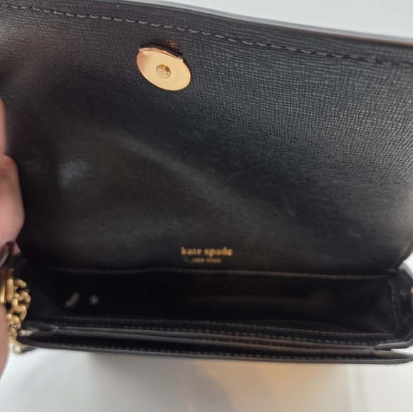Kate Spade Morgan Chain Wallet Black Bow Crossbody - Picture 9 of 9